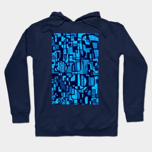 African Abstract Art Pattern Design- "Ndalu" - Blue Hoodie